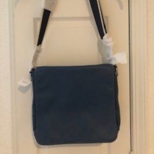 NEW Coach Map Bag with tags, Denim Blue leather, silver hardware